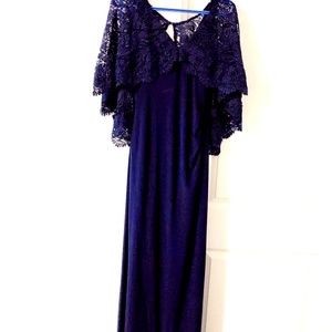Fitted gown with Crochet Cape